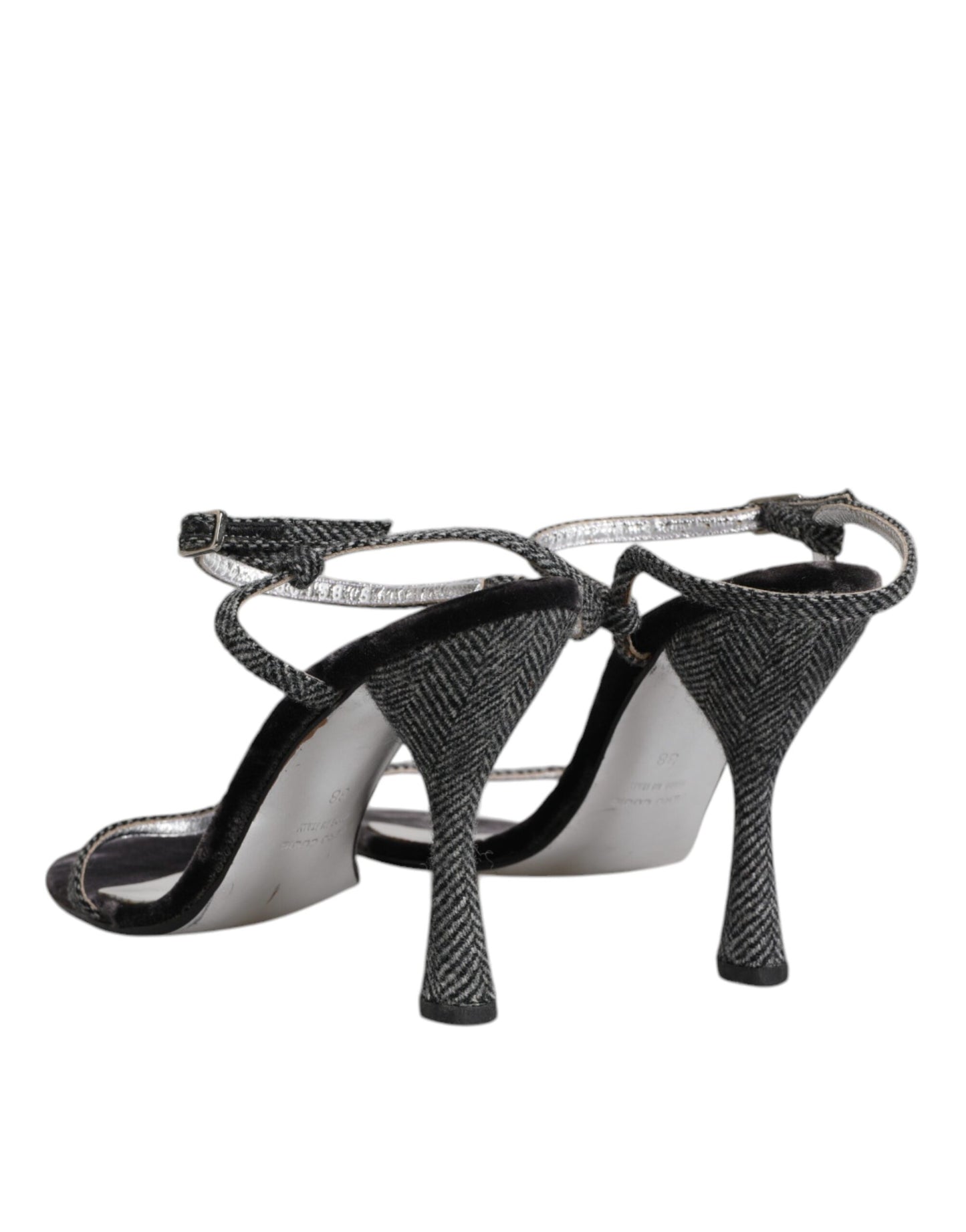 Dolce & Gabbana Black Ankle Strap High Heels Sandals Shoes LA12239-38