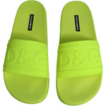 Dolce & Gabbana Green Rubber Slides Sandals Beachwear Shoes 1728,67345645728,Dolce & Gabbana,EU40/US9.5,Flat Shoes - Women - Shoes,Green,Material: 100% Rubber,New with tags,Shoes,Women,Women - Shoes Dolce & Gabbana LA12242-40