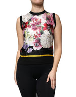 Dolce & Gabbana Multicolor Floral Silk Sleeveless Tank Blouse Top TSH86834-38