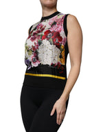 Dolce & Gabbana Multicolor Floral Silk Sleeveless Tank Blouse Top TSH86834-38