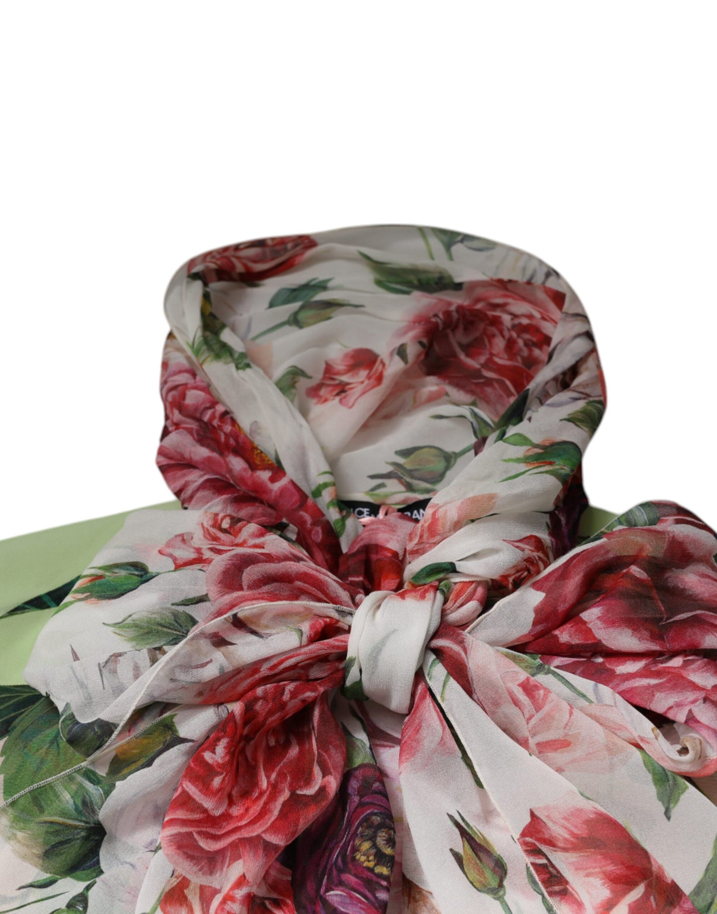 Dolce & Gabbana Multicolor Floral Patchwork Ascot Collar Top TSH86848-36