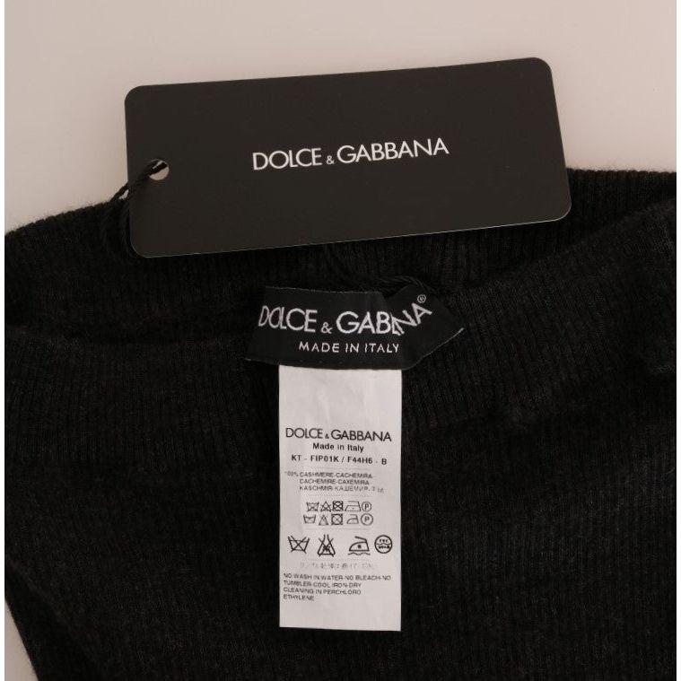 Dolce & Gabbana Elegant Gray Cashmere High Waist Pants Dolce & Gabbana Black