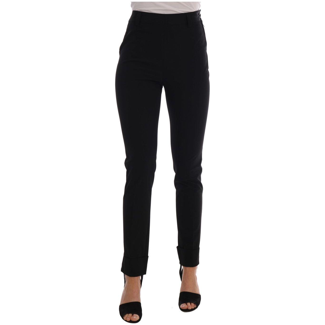 Ermanno Scervino Sleek Black Stirrup Leggings Jeans & Pants Ermanno Scervino Black