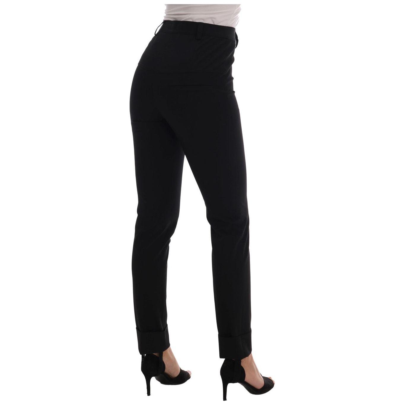 Ermanno Scervino Sleek Black Stirrup Leggings Jeans & Pants Ermanno Scervino Black
