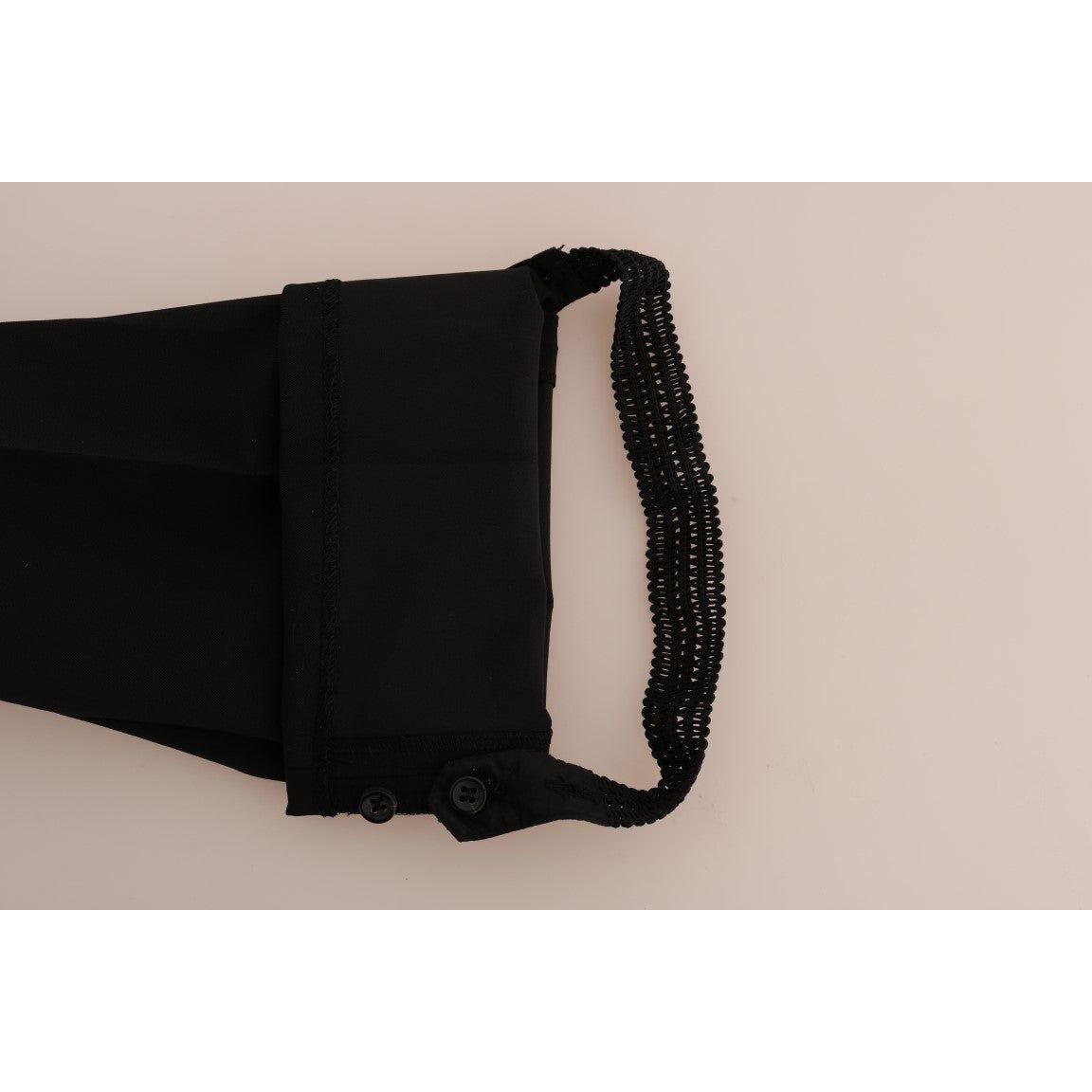 Ermanno Scervino Sleek Black Stirrup Leggings Jeans & Pants Ermanno Scervino Black