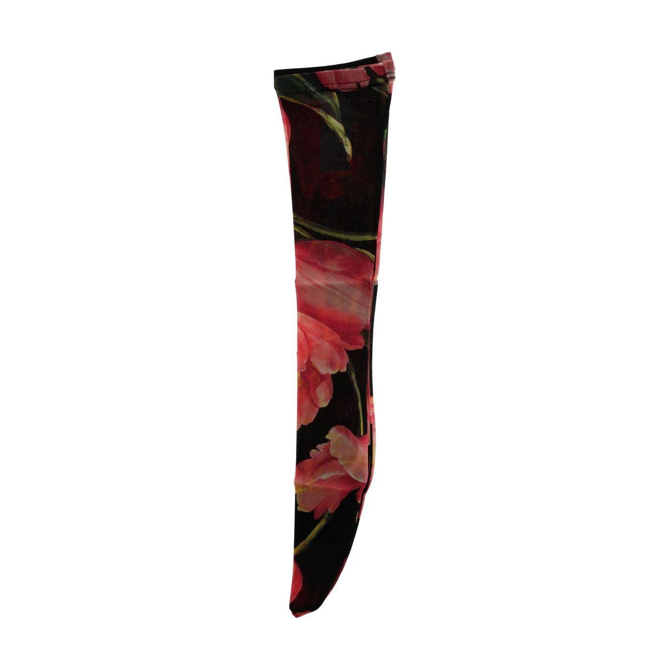 Dolce & Gabbana Floral Nylon Stretch Stockings Dolce & Gabbana Rosy Brown