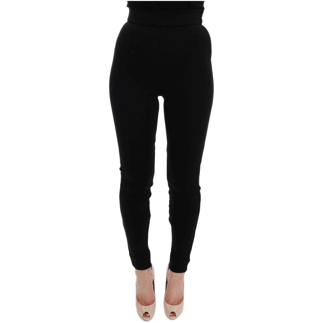 Dolce & Gabbana Elegant Black High Waist Stretch Tights Dolce & Gabbana Black