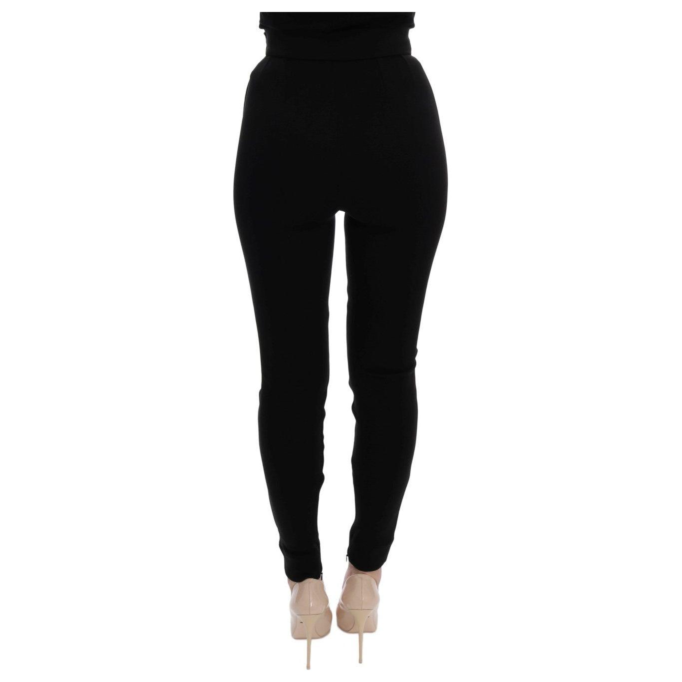 Dolce & Gabbana Elegant Black High Waist Stretch Tights Dolce & Gabbana Black