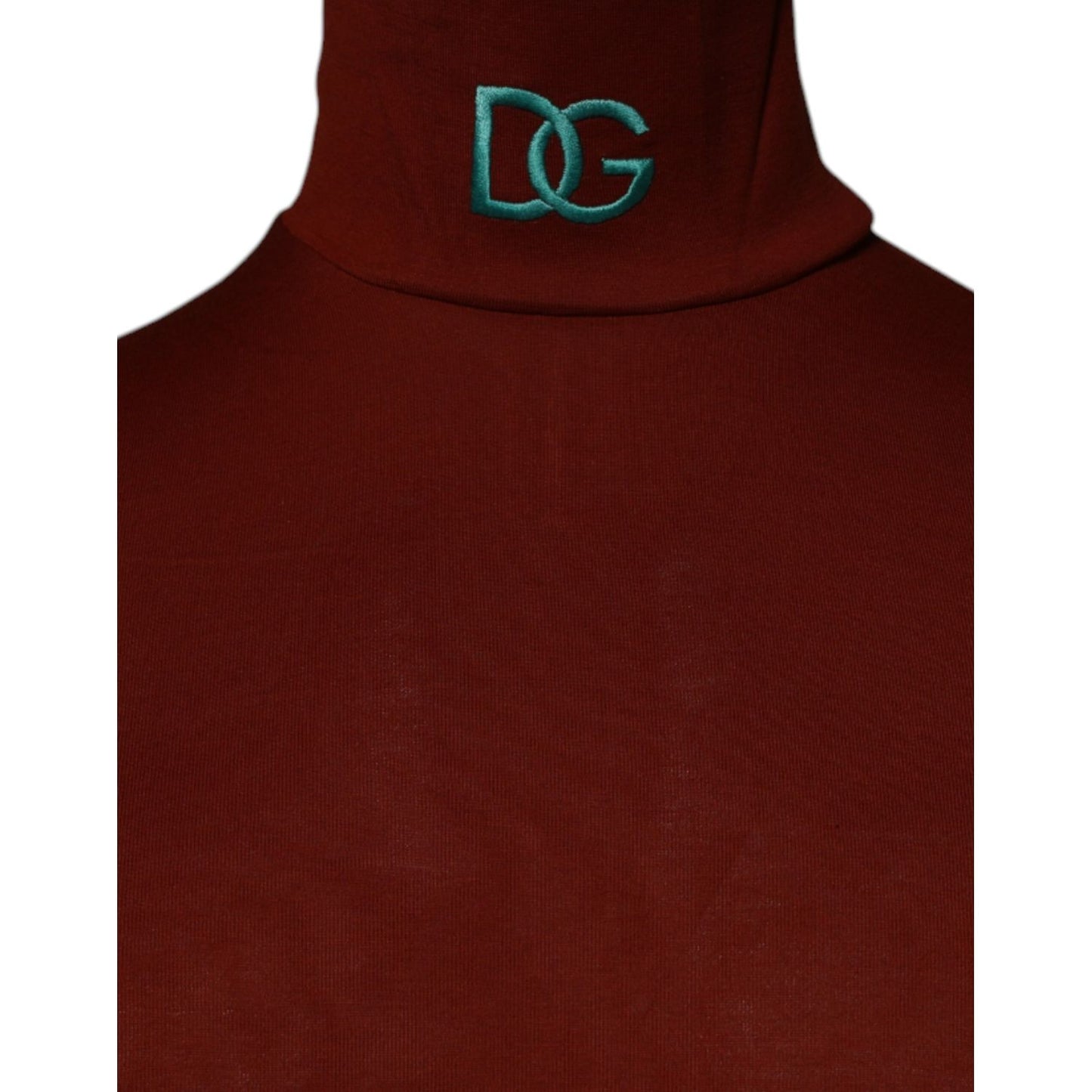 Dolce & Gabbana Red Cotton Turtleneck Men Pullover Sweater
