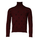 Dolce & Gabbana Maroon Monogram Turtleneck Pullover Sweater TSH87528-48