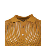 Dolce & Gabbana Brown Perforated Collared Short Sleeves T-shirt TSH87570-48