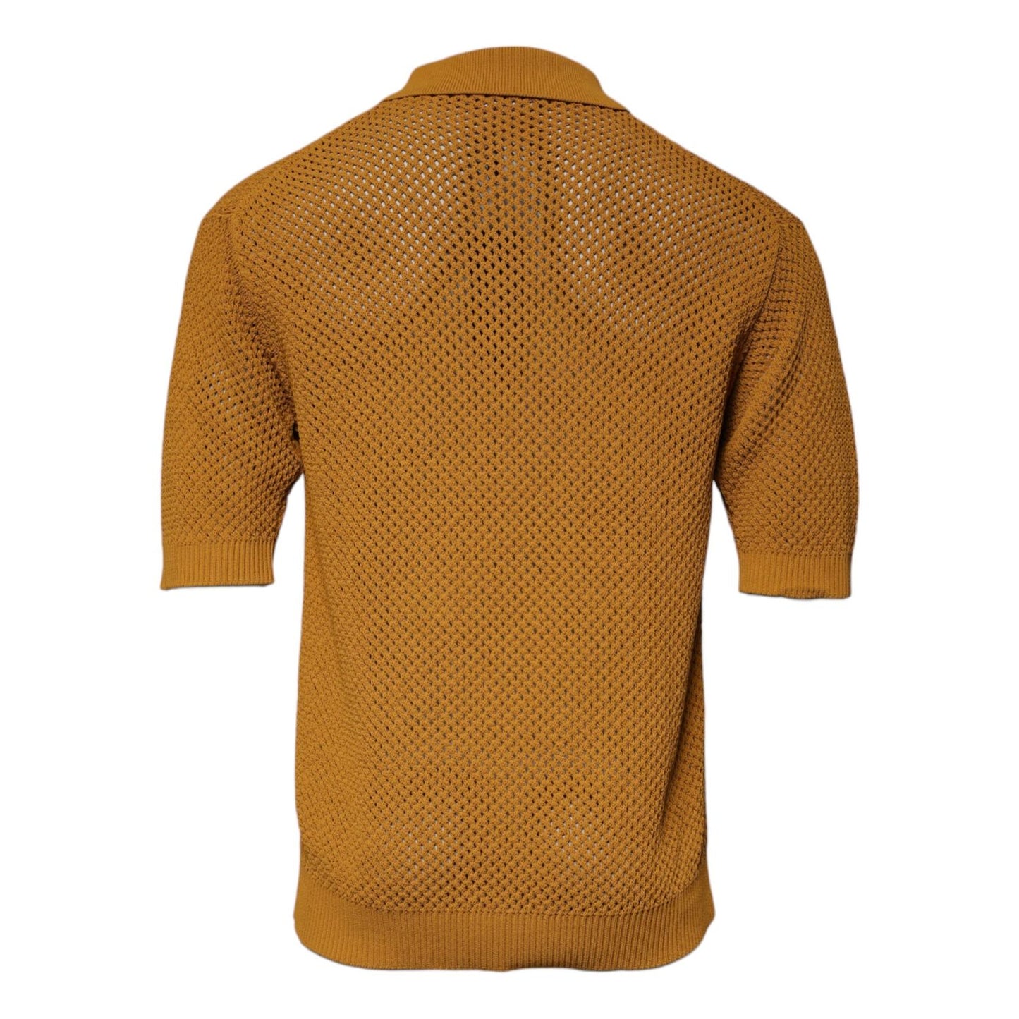 Dolce & Gabbana Brown Perforated Collared Short Sleeves T-shirt TSH87570-48