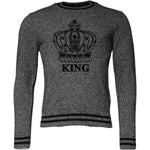 Dolce & Gabbana Gray Crown King Cashmere Pullover Sweater 1728,67345645728,Clothing,Dolce & Gabbana,Gray,IT46 | S,Material: 100% cashmere,Men,Men - Clothing,New with tags,Sweaters - Men - Clothing Dolce & Gabbana TSH87573-46
