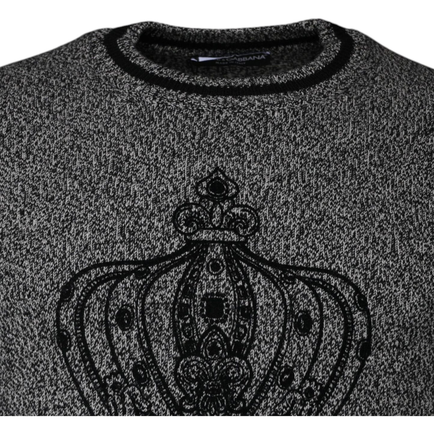 Dolce & Gabbana Gray Crown King Cashmere Pullover Sweater 1728,67345645728,Clothing,Dolce & Gabbana,Gray,IT46 | S,Material: 100% cashmere,Men,Men - Clothing,New with tags,Sweaters - Men - Clothing Dolce & Gabbana TSH87573-46