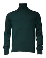 Dolce & Gabbana Green Cashmere Turtleneck Men Pullover Sweater TSH87580-50