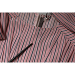 Ermanno Scervino Pink Stripes Silk Long Sleeves Midi Dress DR281401-38