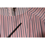 Ermanno Scervino Pink Stripes Silk Long Sleeves Midi Dress DR281401-38