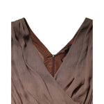 Peserico Brown Sleeveless Deep V-neck A-line Long Maxi Dress DR281422-42