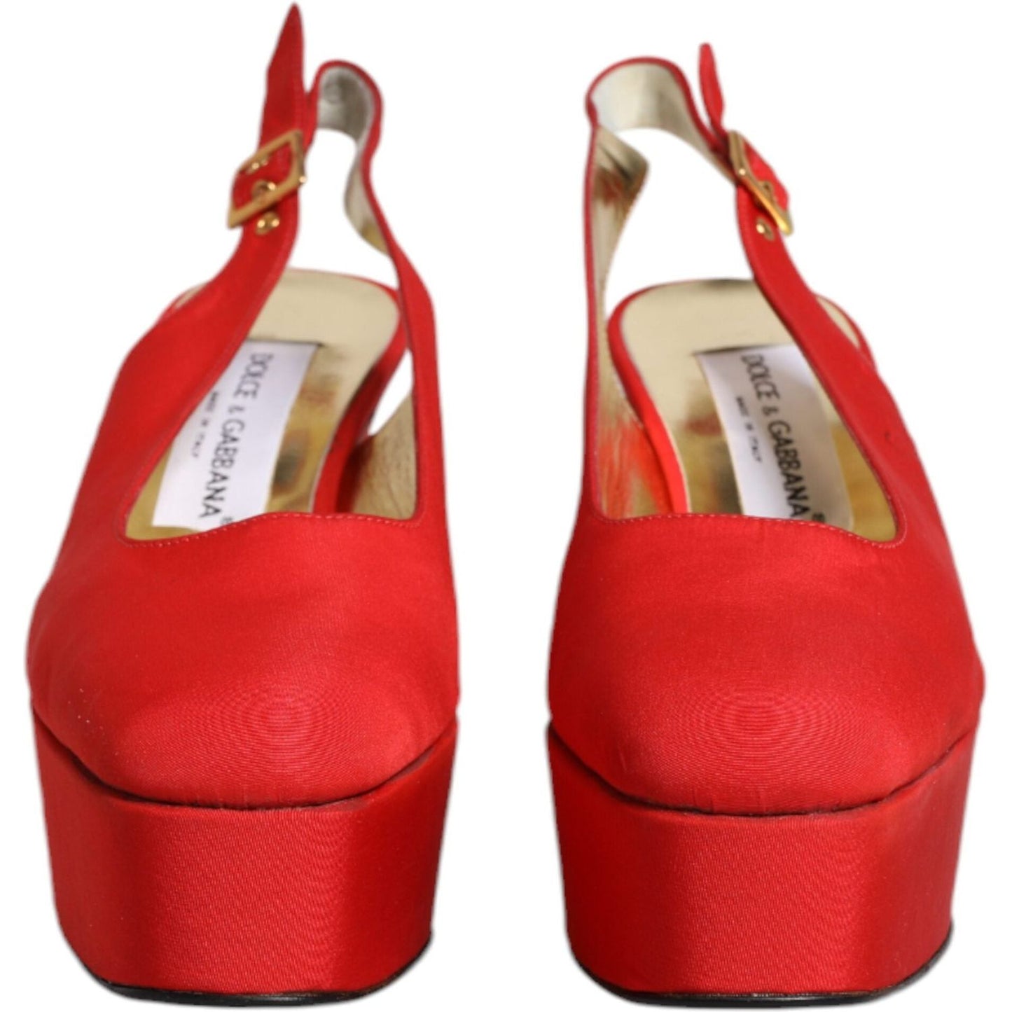 Dolce & Gabbana Red Platform Slingback Heels Sandals Shoes 1728,67345645728,Dolce & Gabbana,EU39.5/US9,Material: Leather,Preowned / Defect,Red,Sandals - Women - Shoes,Shoes,Women,Women - Shoes Dolce & Gabbana LA12219-39.5