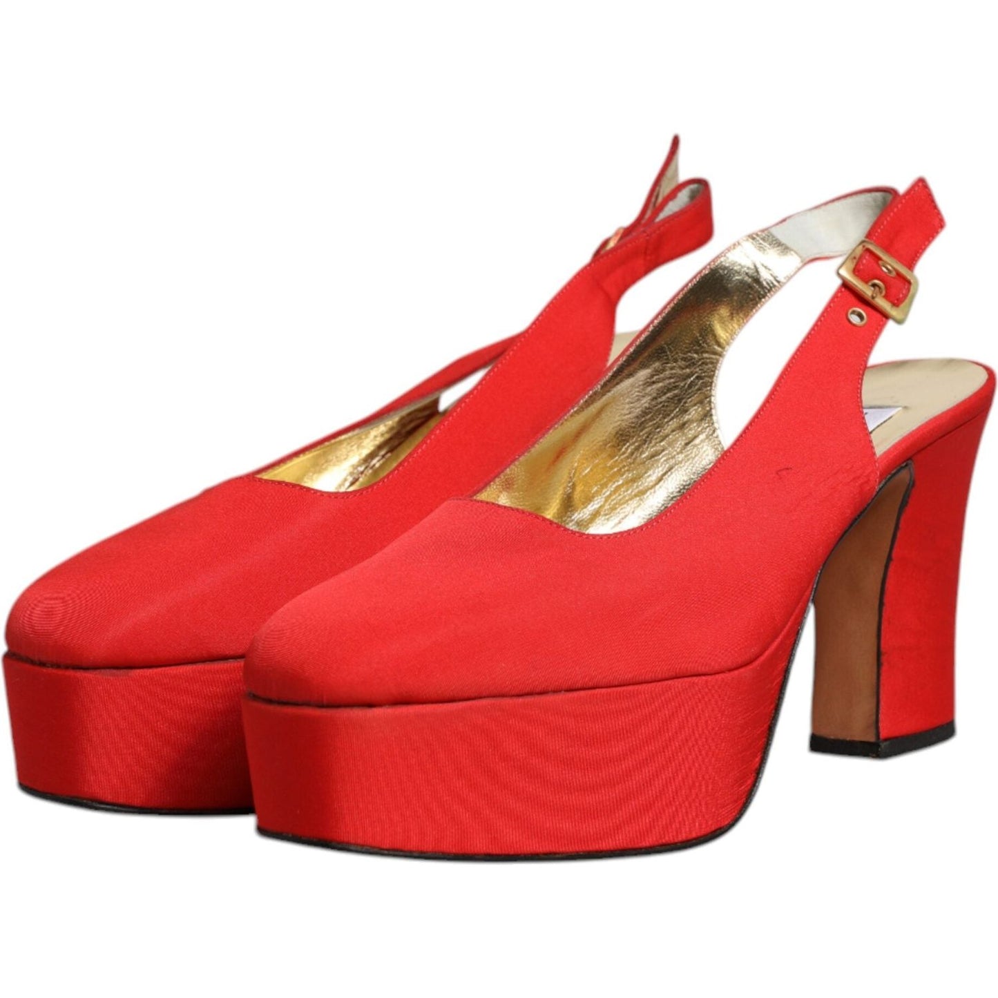 Dolce & Gabbana Red Platform Slingback Heels Sandals Shoes 1728,67345645728,Dolce & Gabbana,EU39.5/US9,Material: Leather,Preowned / Defect,Red,Sandals - Women - Shoes,Shoes,Women,Women - Shoes Dolce & Gabbana LA12219-39.5