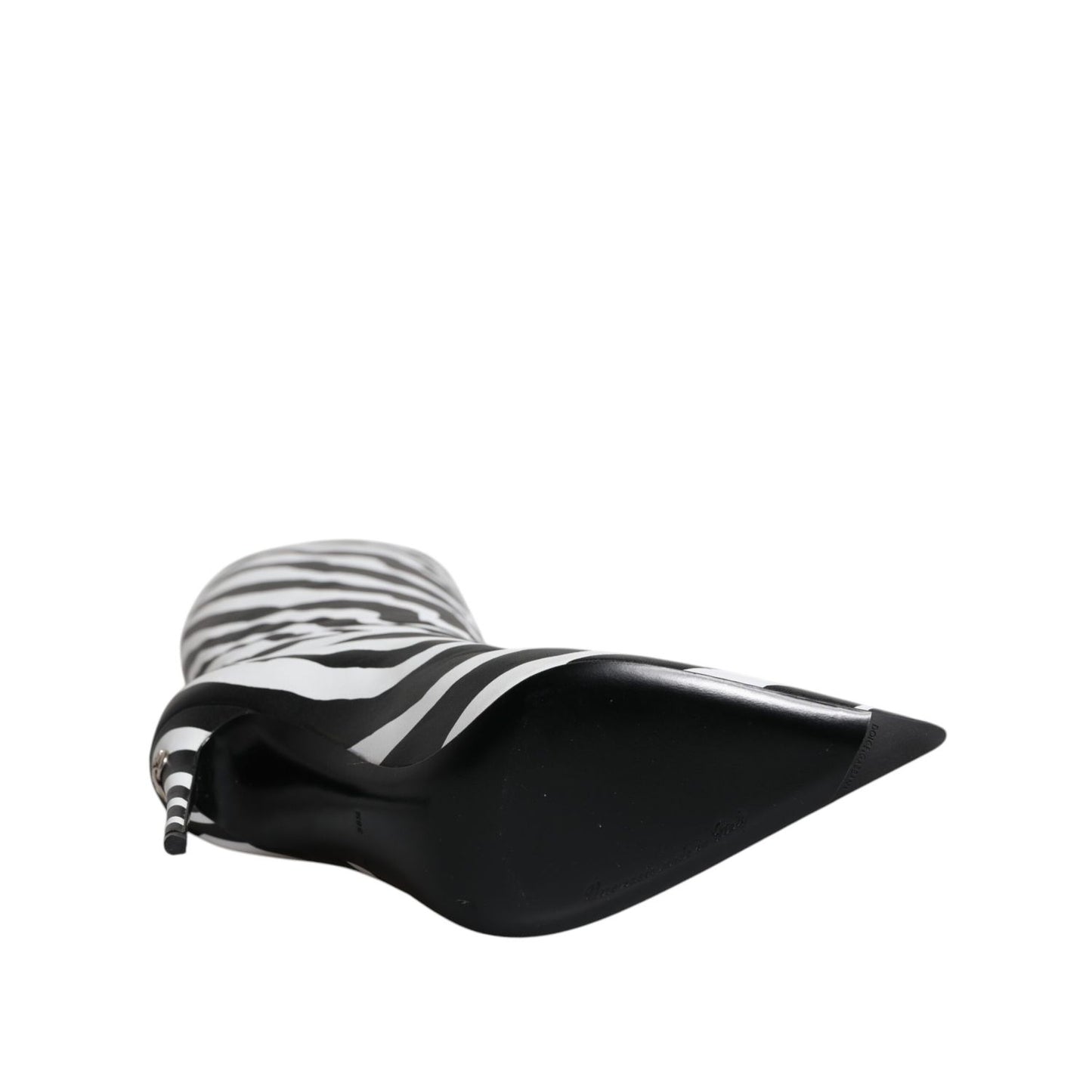 Dolce & Gabbana Black White Zebra Heels High Boots Shoes