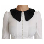 Dolce & Gabbana Black White Decorative Buttons Tops Shirt Blouse TSH3175-36