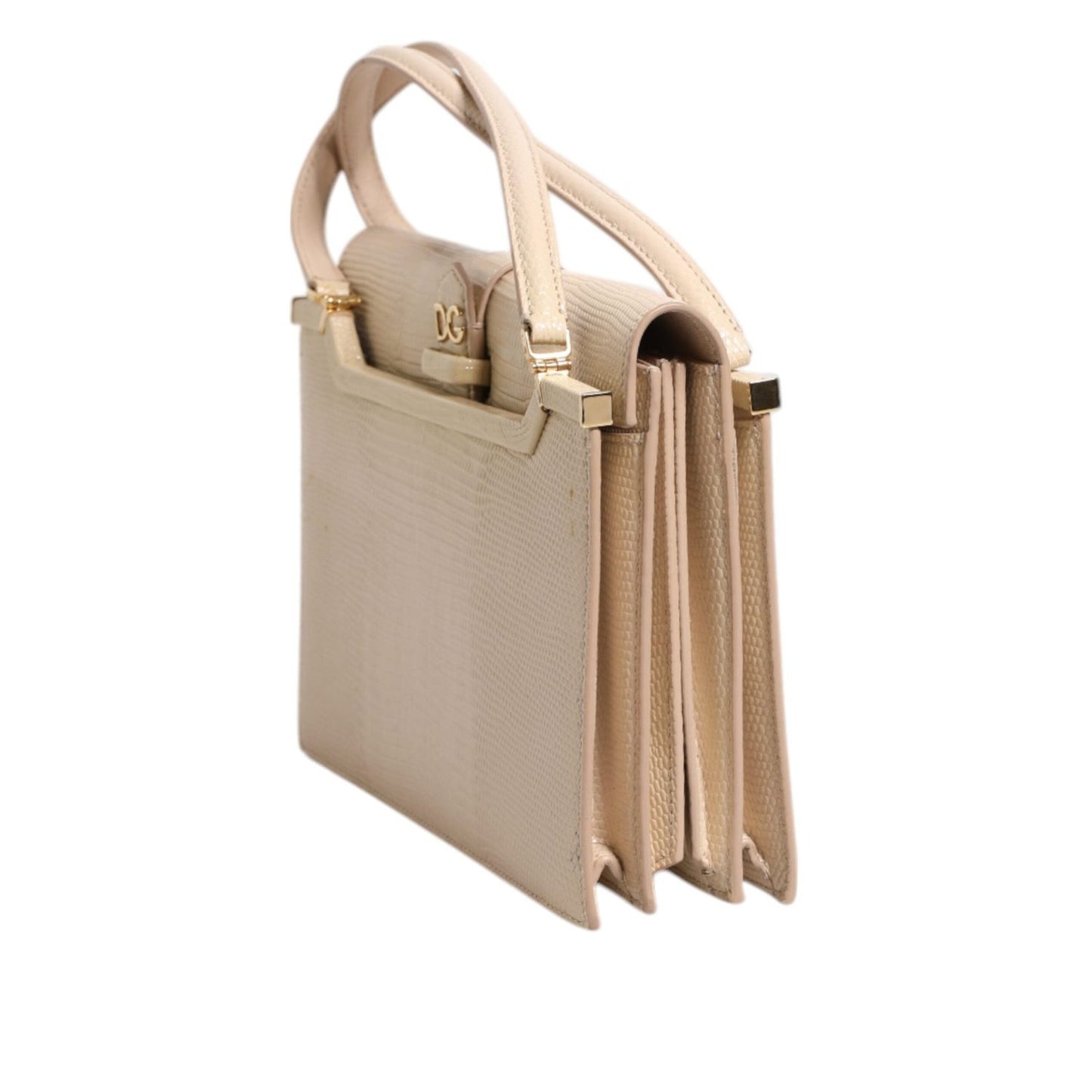 Dolce & Gabbana Beige Leather Ingrid Top Handle Shoulder Bag