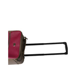 Dolce & Gabbana Fuchsia Khaki Leather Trolley Travel Wheel Suitcase Bag