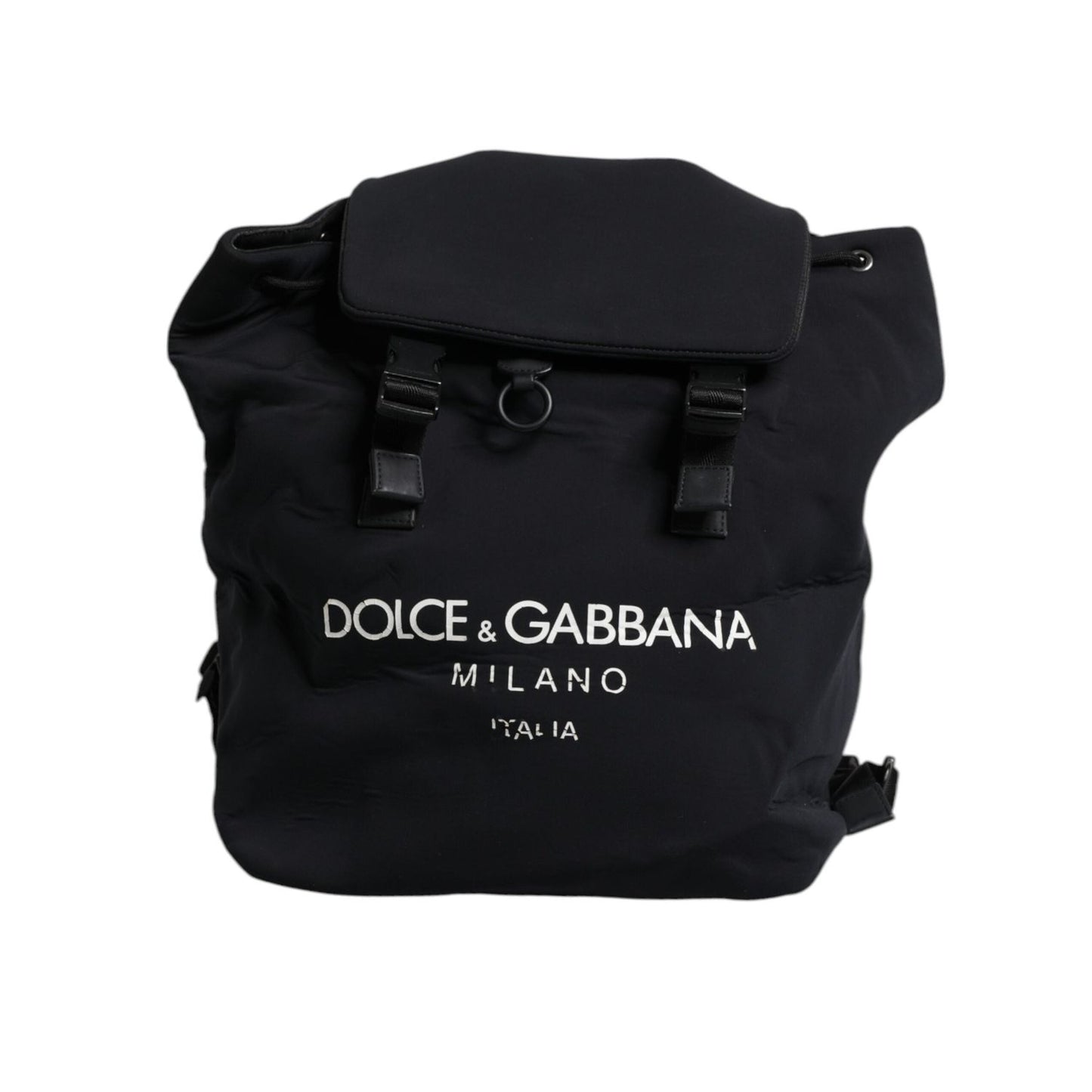 Dolce & Gabbana Black Neoprene Nylon DG Logo School Backpack Bag BAG4141