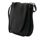 Dolce & Gabbana Black Leather Flap Saddle Shoulder Bag BAG4158