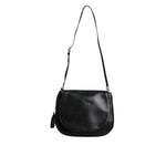 Dolce & Gabbana Black Leather Flap Saddle Shoulder Bag BAG4158