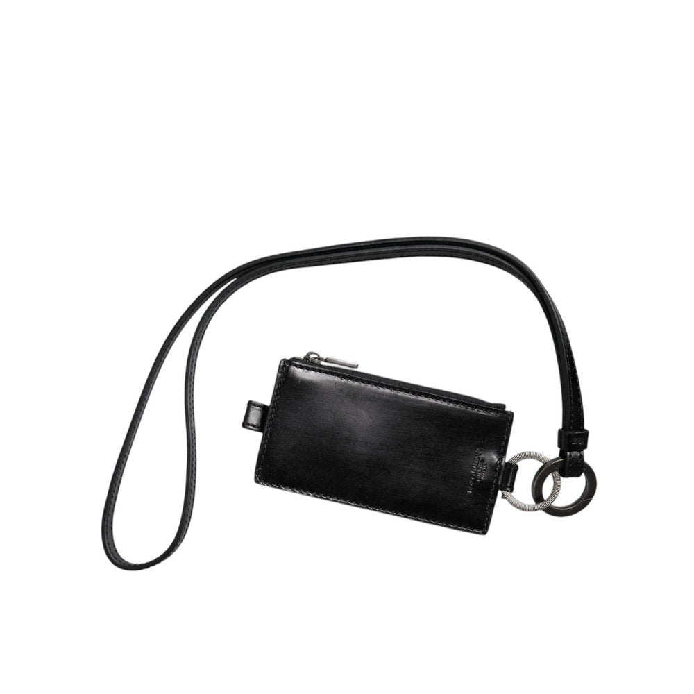 Dolce & Gabbana Black Horse Leather Lanyard Logo Card Holder Wallet BAG4209
