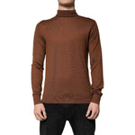 Dolce & Gabbana Brown Cashmere Turtleneck Pullover Sweater 1728,67345645728,Bronze,Clothing,Dolce & Gabbana,IT48 | M,Material: 100% cashmere,Men,Men - Clothing,Preowned / Defect,Sweaters - Men - Clothing Dolce & Gabbana TSH86925-48