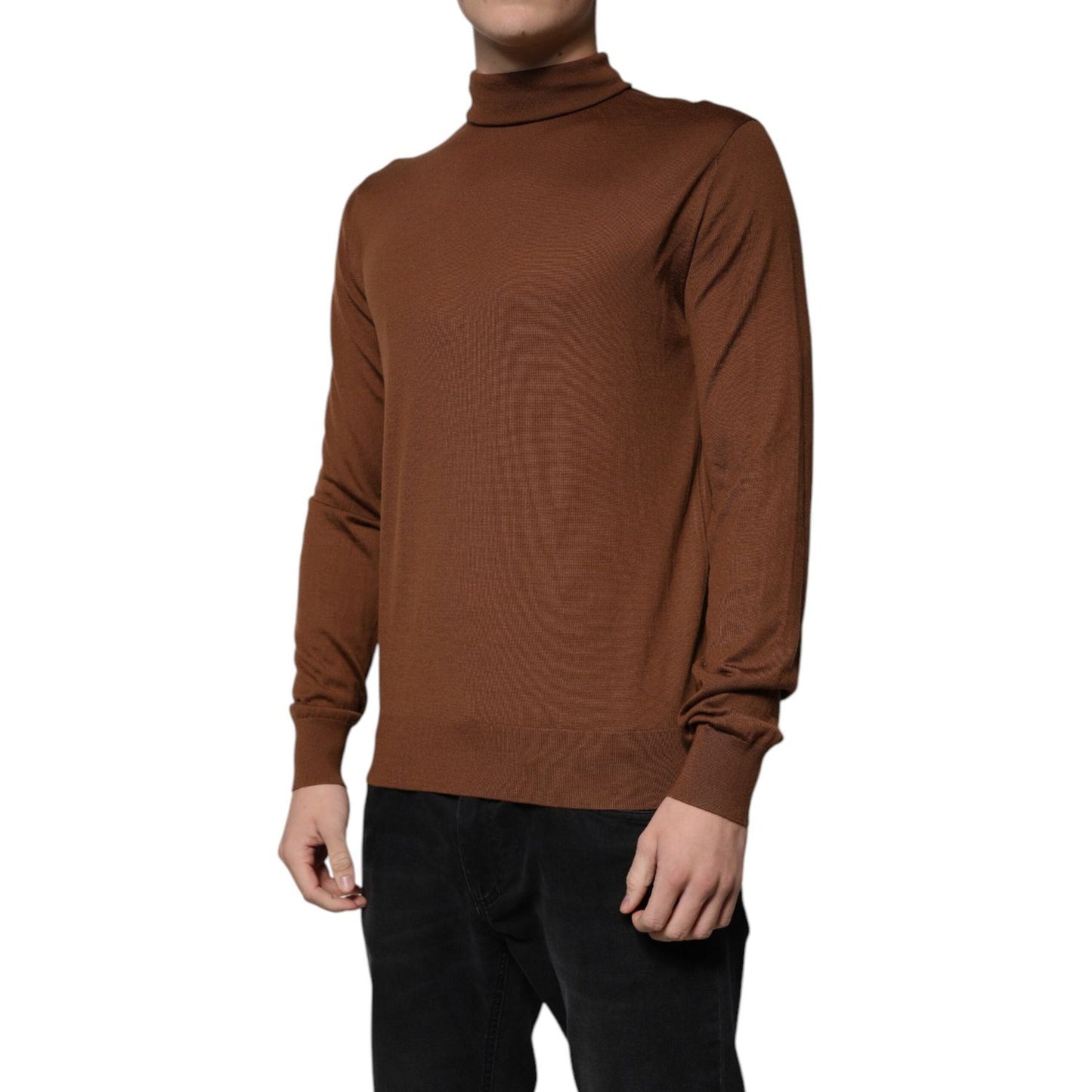Dolce & Gabbana Brown Cashmere Turtleneck Pullover Sweater 1728,67345645728,Bronze,Clothing,Dolce & Gabbana,IT48 | M,Material: 100% cashmere,Men,Men - Clothing,Preowned / Defect,Sweaters - Men - Clothing Dolce & Gabbana TSH86925-48