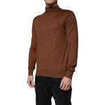 Dolce & Gabbana Brown Cashmere Turtleneck Pullover Sweater 1728,67345645728,Bronze,Clothing,Dolce & Gabbana,IT48 | M,Material: 100% cashmere,Men,Men - Clothing,Preowned / Defect,Sweaters - Men - Clothing Dolce & Gabbana TSH86925-48