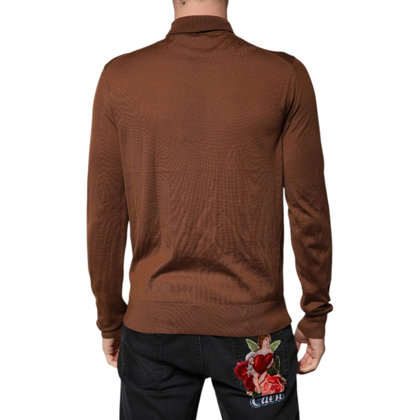 Dolce & Gabbana Brown Cashmere Turtleneck Pullover Sweater 1728,67345645728,Bronze,Clothing,Dolce & Gabbana,IT48 | M,Material: 100% cashmere,Men,Men - Clothing,Preowned / Defect,Sweaters - Men - Clothing Dolce & Gabbana TSH86925-48