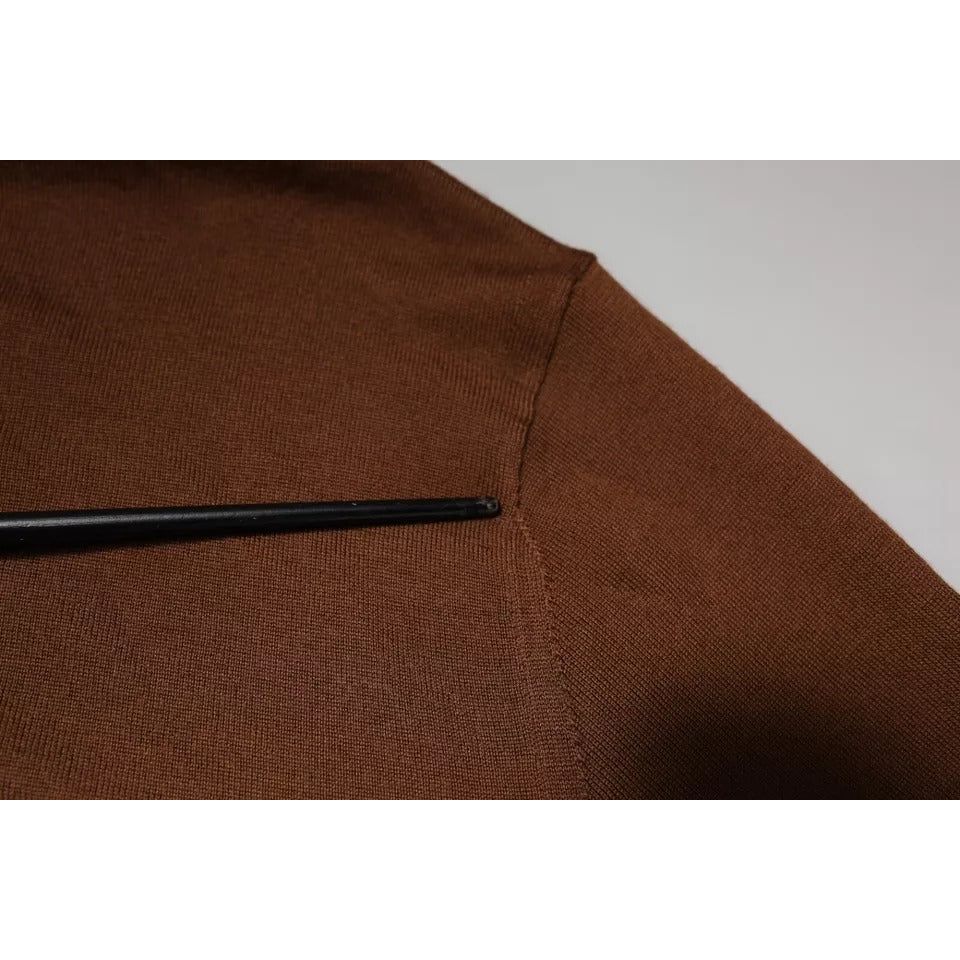 Dolce & Gabbana Brown Cashmere Turtleneck Pullover Sweater 1728,67345645728,Bronze,Clothing,Dolce & Gabbana,IT48 | M,Material: 100% cashmere,Men,Men - Clothing,Preowned / Defect,Sweaters - Men - Clothing Dolce & Gabbana TSH86925-48