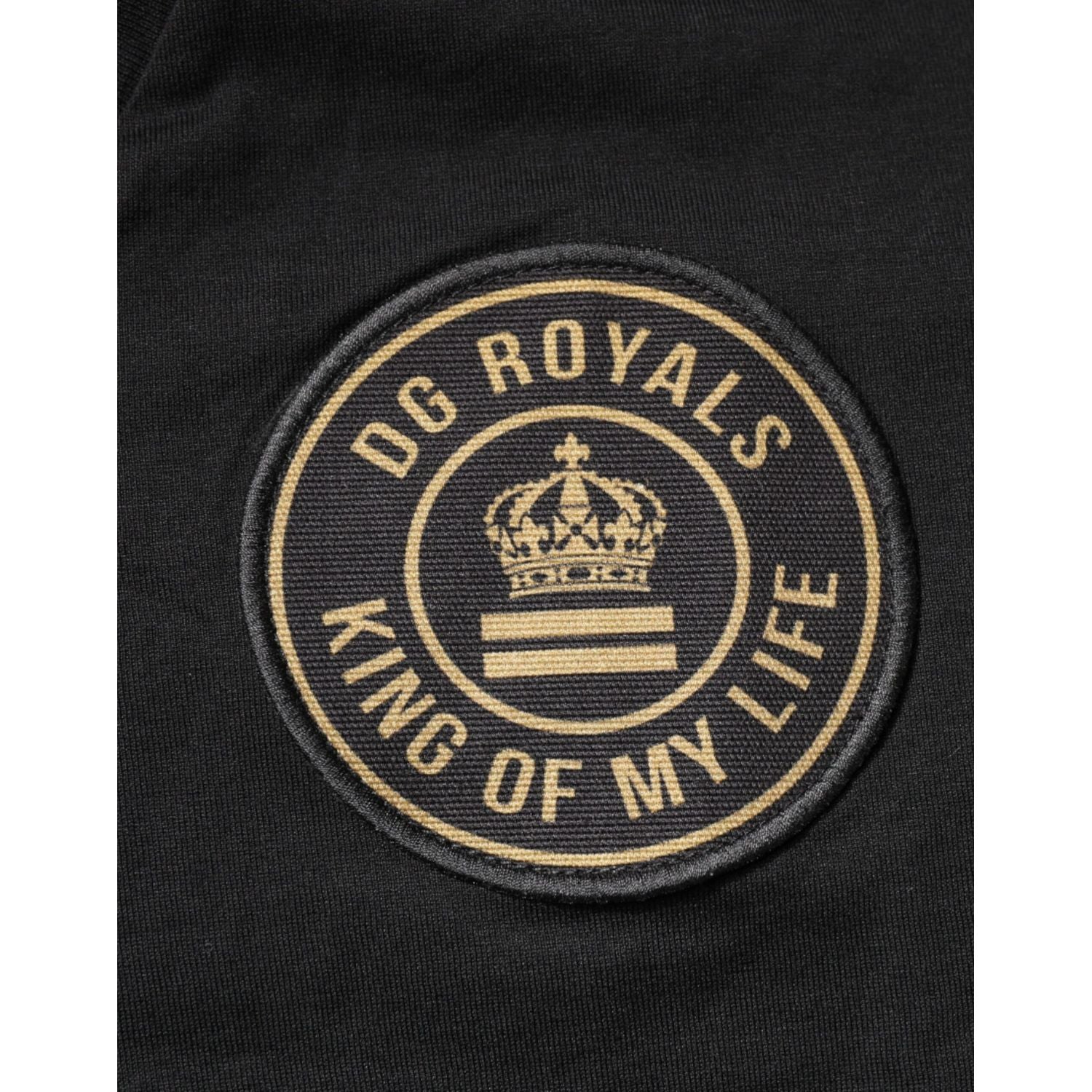 Dolce & Gabbana Black Cotton Logo Vneck Short Sleeve T-shirt