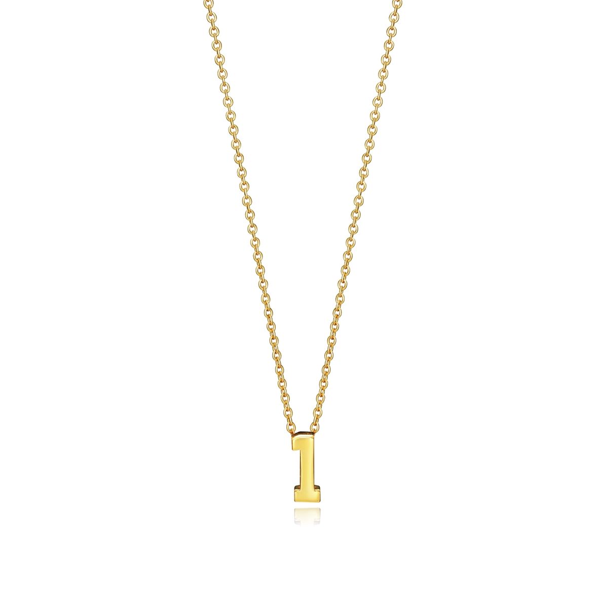 Gold necklace with letter 'I' pendant, ideal for personalized gifts or fashion statement.