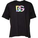 Dolce & Gabbana Black Logo Print Cotton Crew Neck T-shirt TSH87641-56