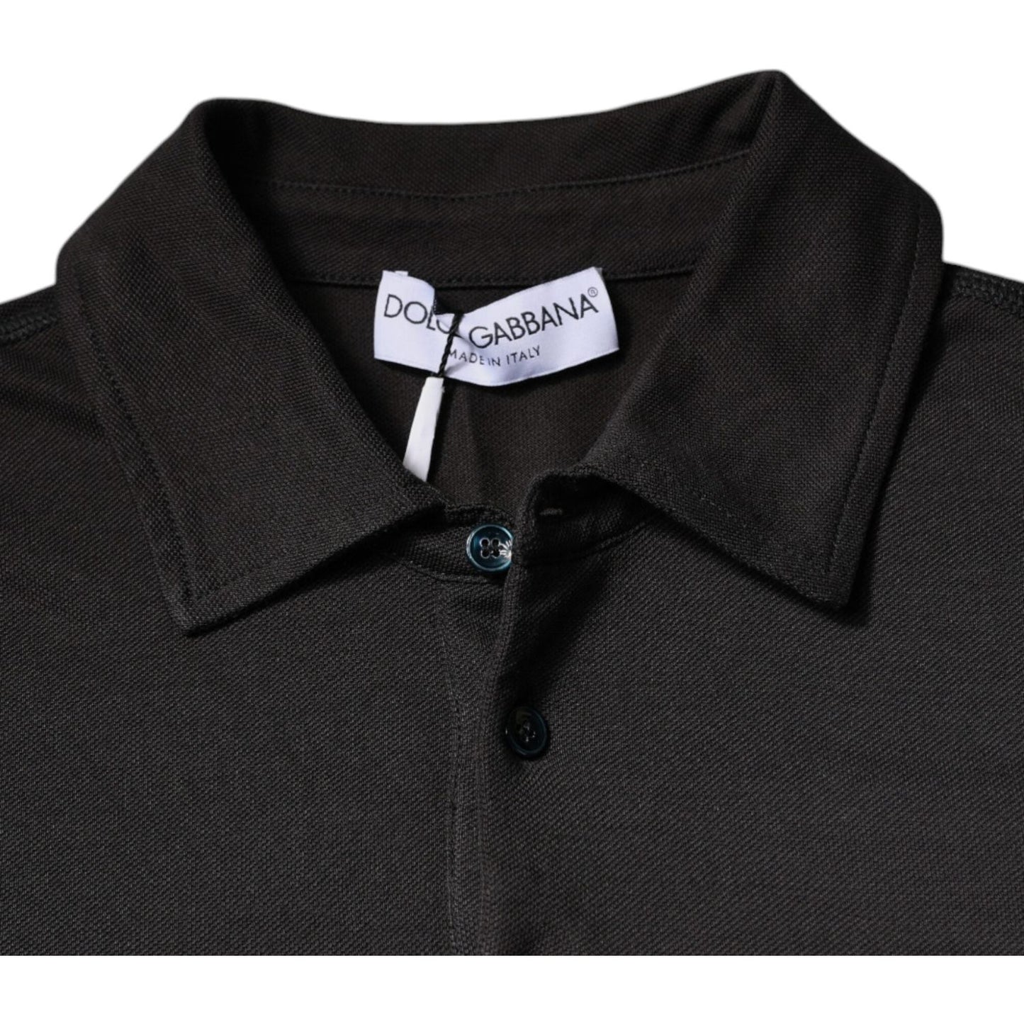 Dolce & Gabbana Dark Gray Collared Short Sleeves Polo T-shirt TSH87666-50