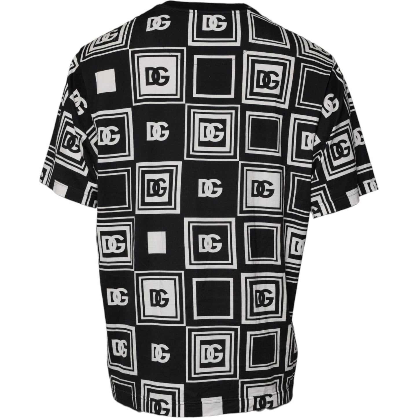 Dolce & Gabbana Black Logo Monogram Cotton Crew Neck T-shirt TSH87679-54