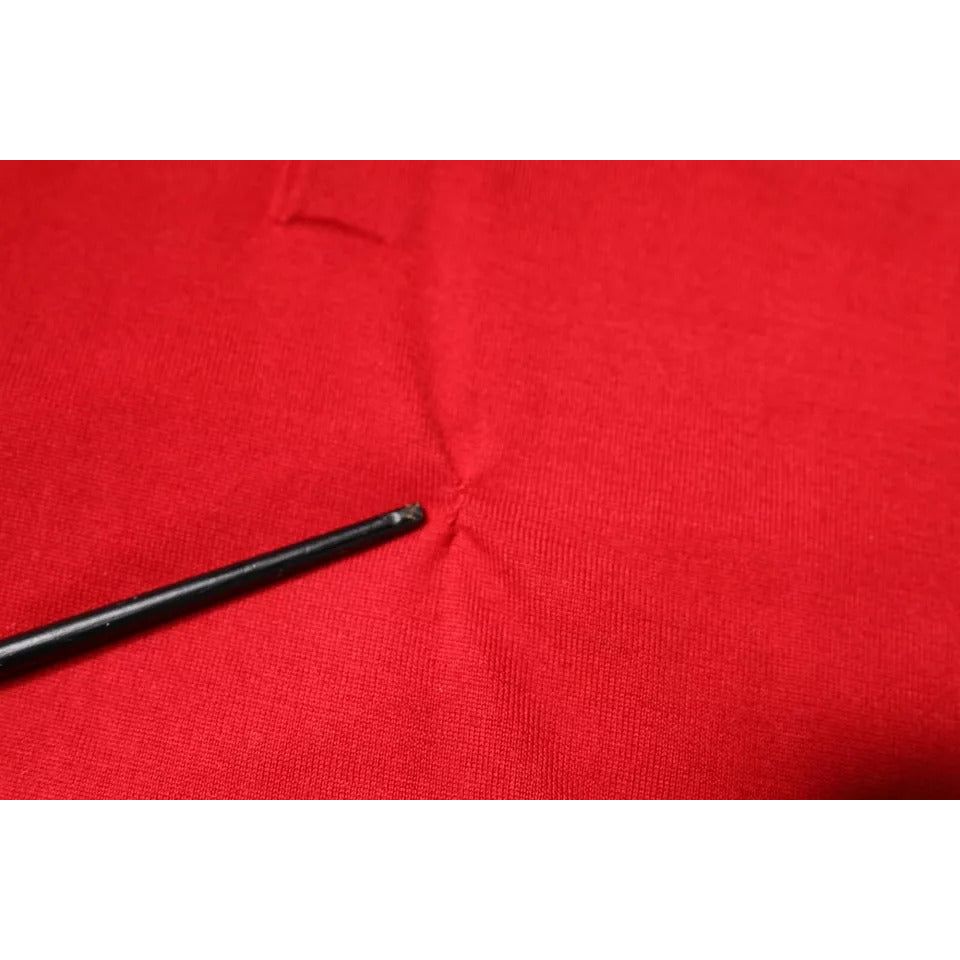 Dolce & Gabbana Red Cashmere Collared Pullover Sweater 1728,67345645728,Clothing,Dolce & Gabbana,IT54 | XL,Material: 100% cashmere,Men,Men - Clothing,Preowned / Defect,Red,Sweaters - Men - Clothing Dolce & Gabbana TSH87715-54