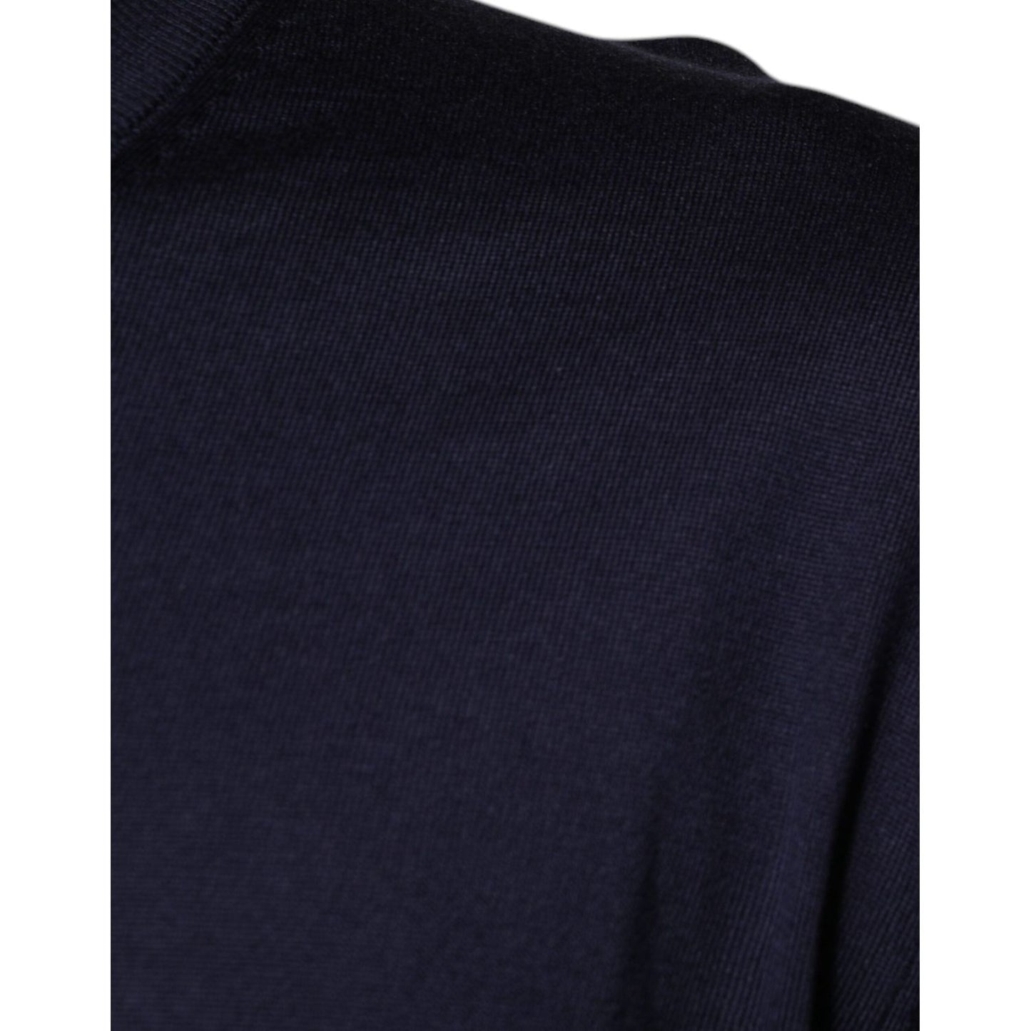 Dolce & Gabbana Navy Blue Silk V-neck Pullover Sweater TSH87799-52