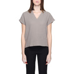 Jacqueline De Yong Gray Cotton Blouse