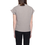 Jacqueline De Yong Gray Cotton Blouse
