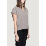 Jacqueline De Yong Gray Cotton Blouse