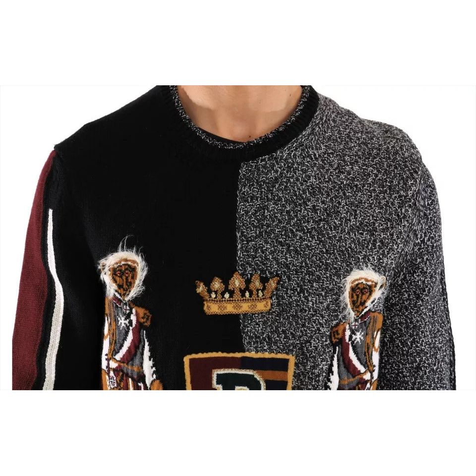 Dolce & Gabbana Multicolor KING Knight Monkey Knitted Cashmere Wool Sweater TSH1870-48