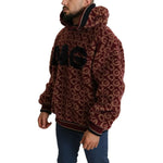 Dolce & Gabbana Red Beige Wool Oversize Hooded Pullover Sweater
