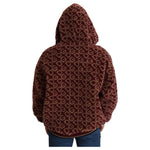 Dolce & Gabbana Red Beige Wool Oversize Hooded Pullover Sweater